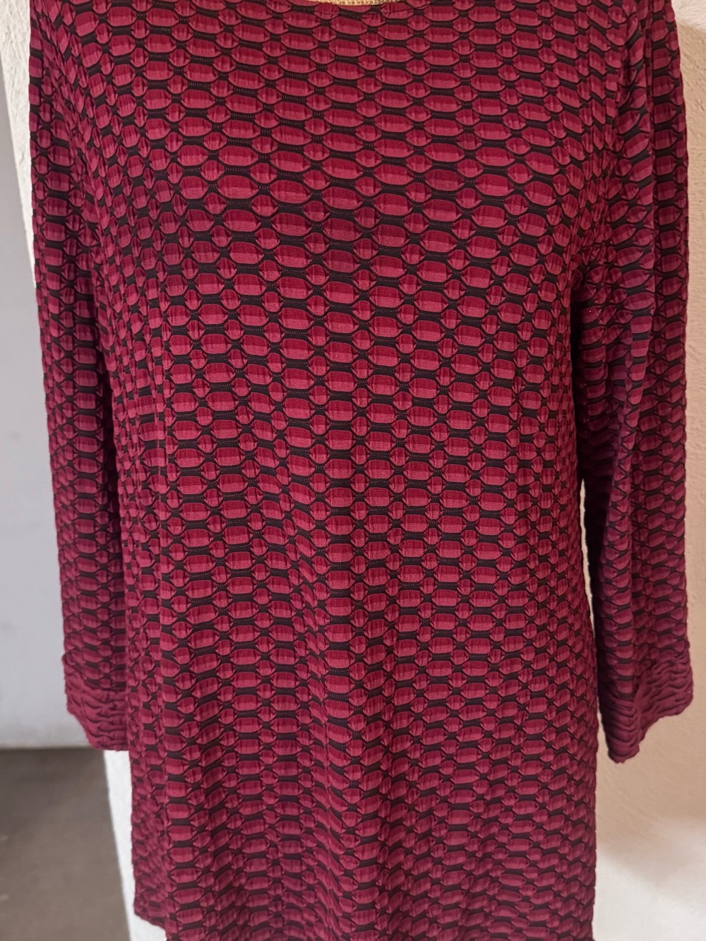 Habitat Long Sleeve Textured Knit Top in Raspberry